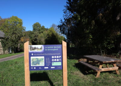 panneau accueil sentier forêt